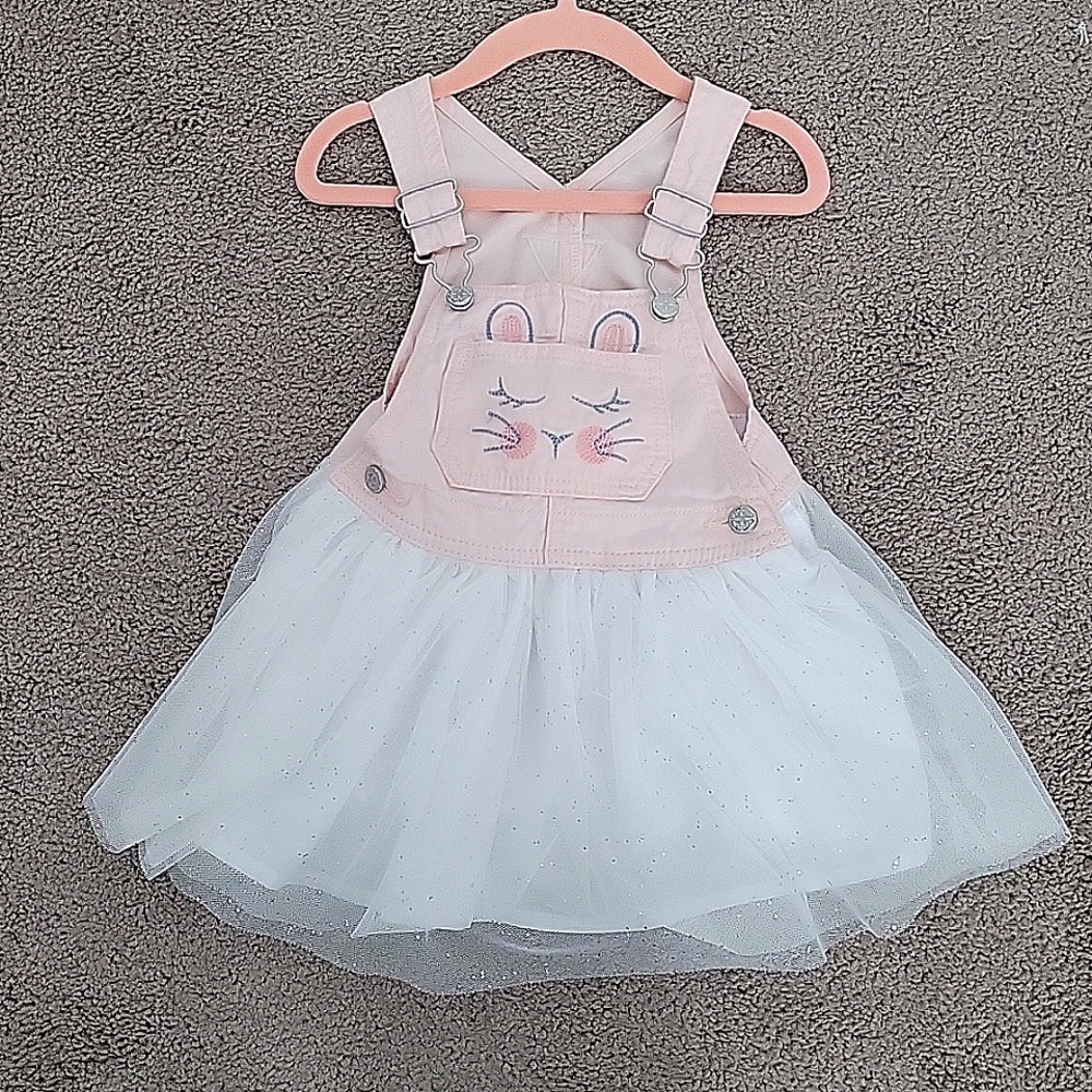 OshKosh B'gosh 18 months overall bunny tulle dress. NWOT.